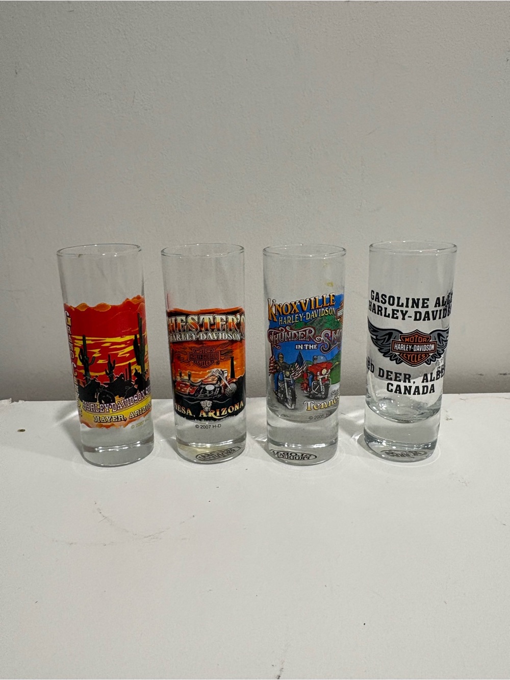 Y2K Harley-Davidson Tall Shot Glass Set of 4